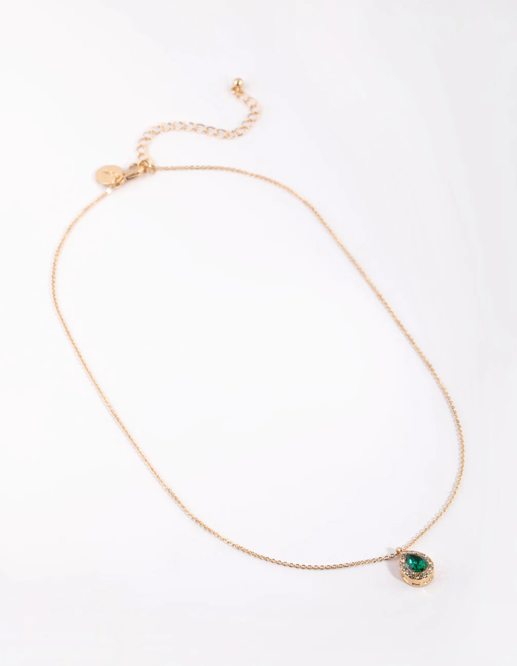 Gold Diamante Teardrop Necklace - Image 2