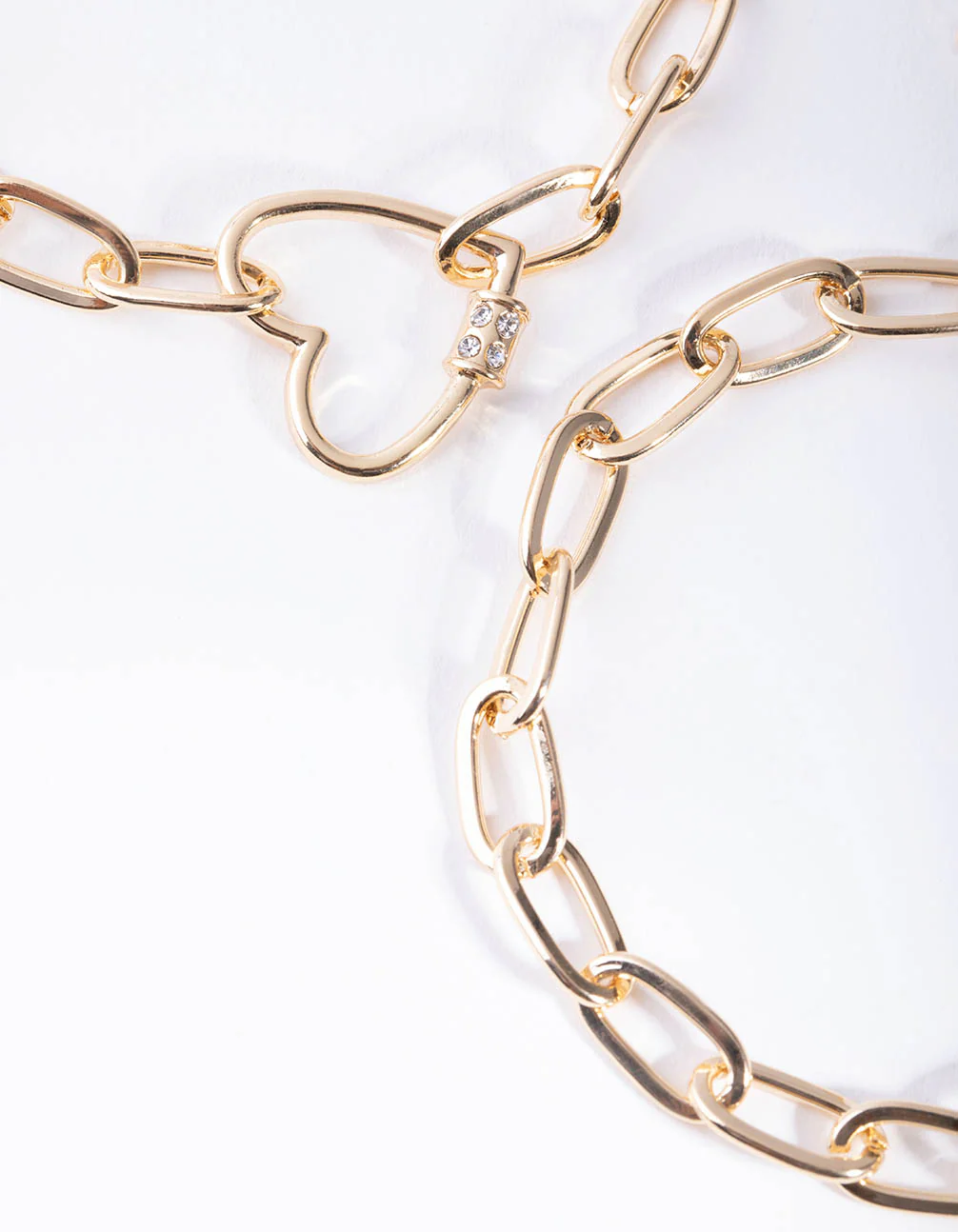 Gold Heart Link Chain Bracelet Pack - Image 2