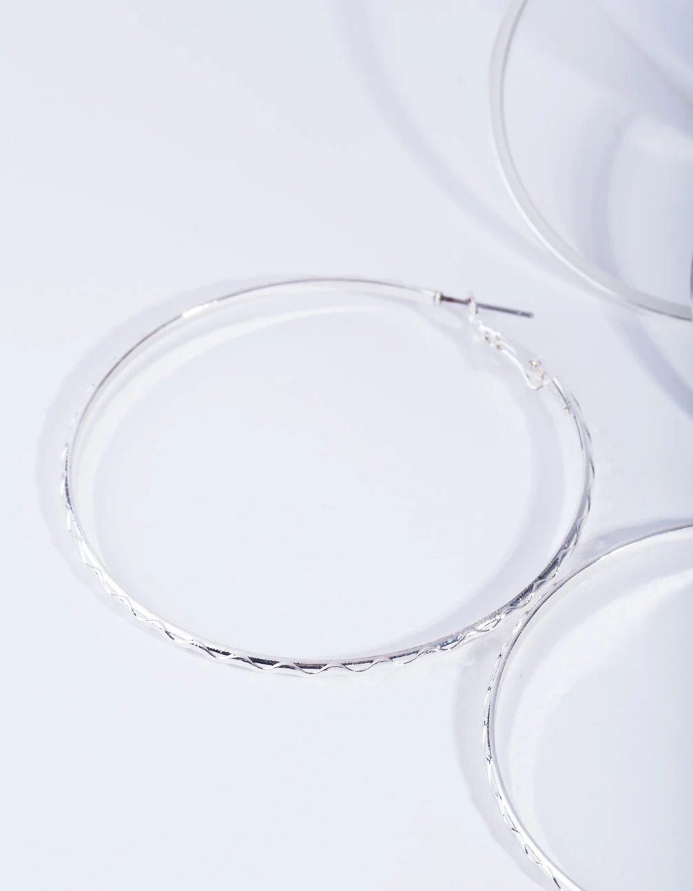 Silver Fine Hoop Earring Pack - Image 3