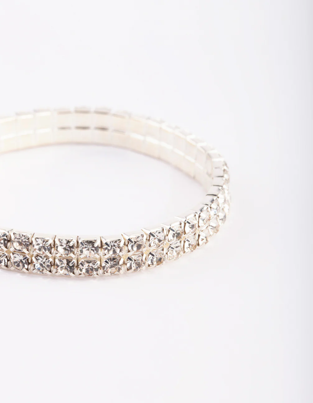 Silver Diamante Stretch Bracelet - Image 2