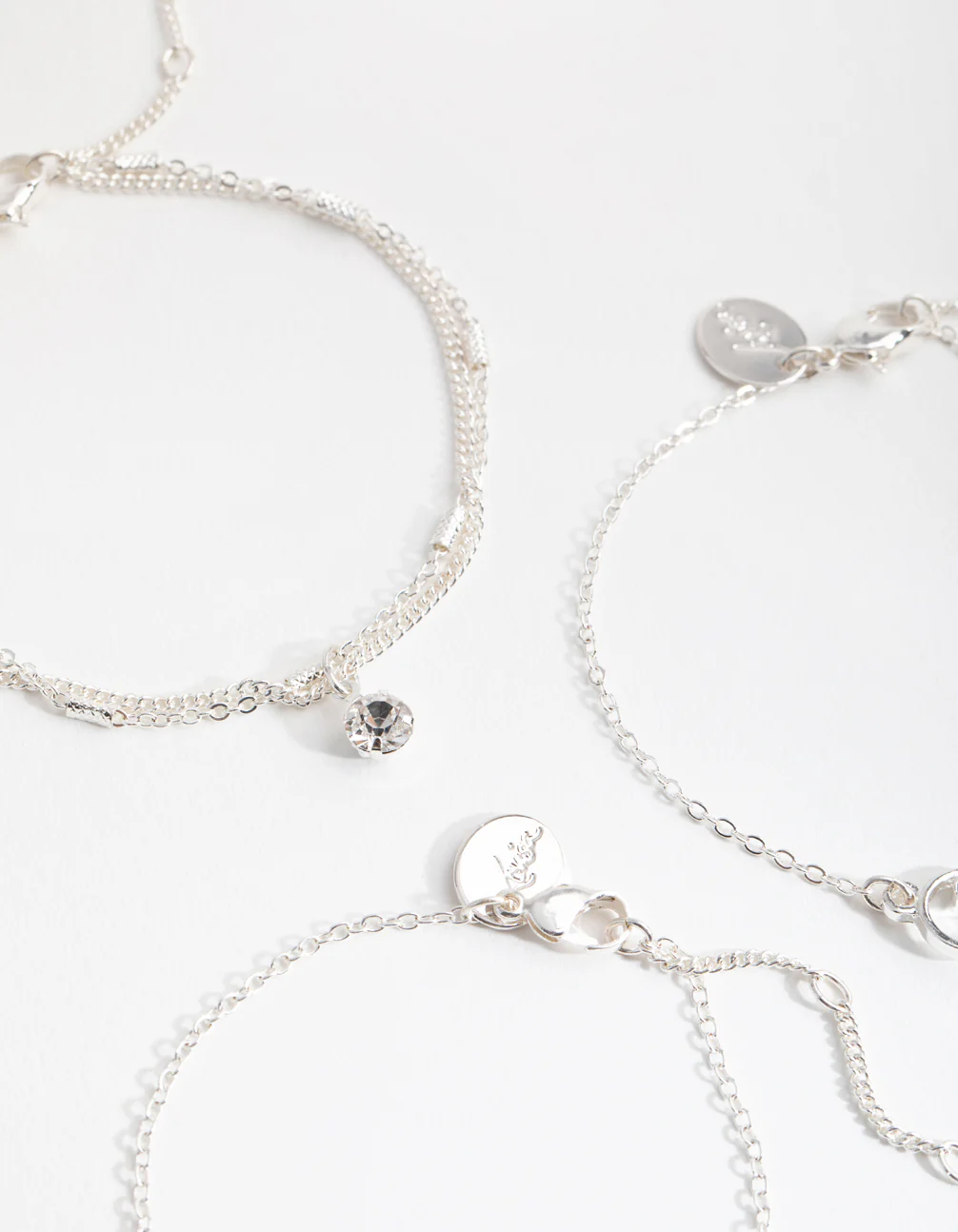 Silver Diamante & Faux Pearl 4-Pack Bracelets - Image 2