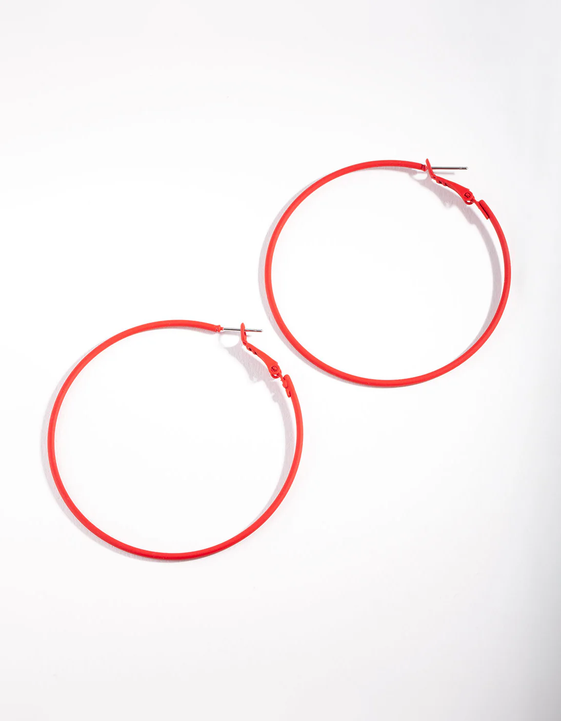 Red Simple Hoop Earrings - Image 2