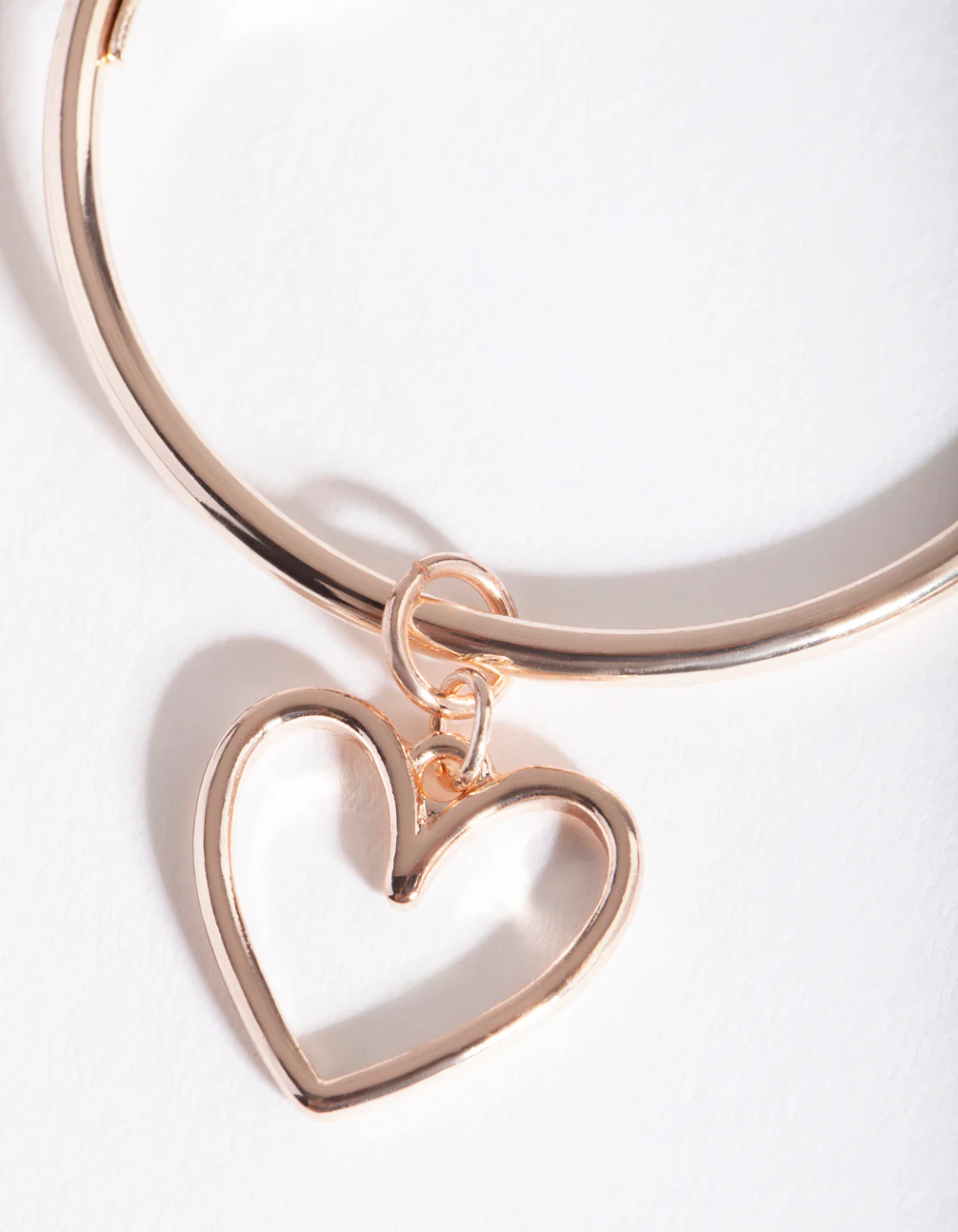 Rose Gold Cut Out Heart Hoop Earrings - Image 3