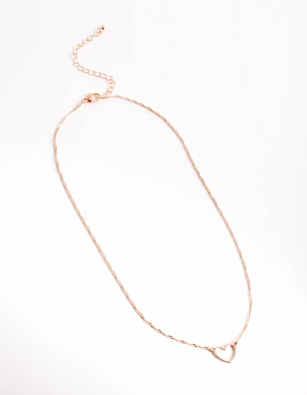Rose Gold Open Heart Necklace - Image 2