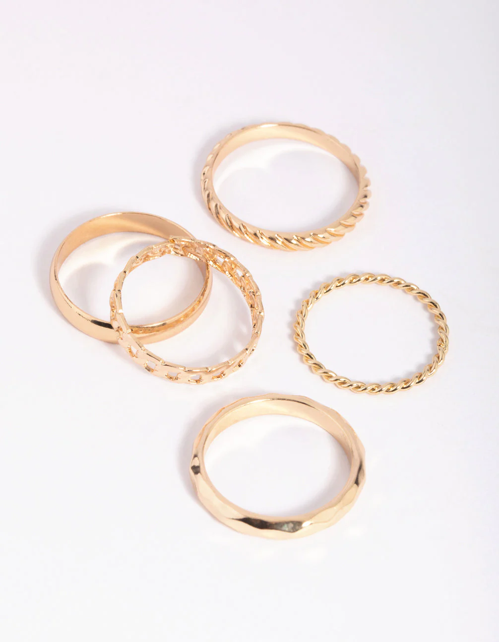 Gold Chain Link Ring 5-Pack - Image 4