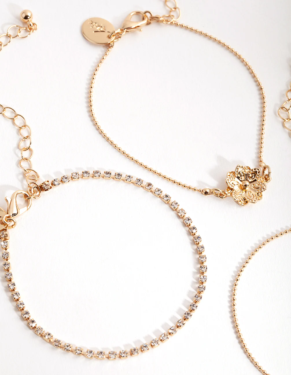 Gold Crystal Flower Bracelet Pack - Image 3