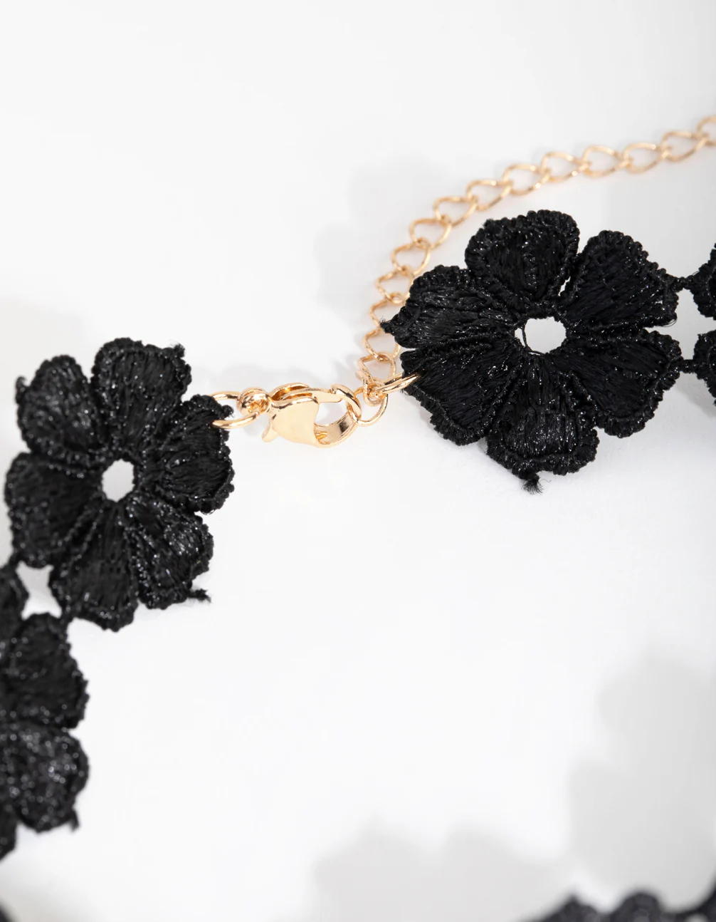 Gold Flower Black Lace Choker - Image 2