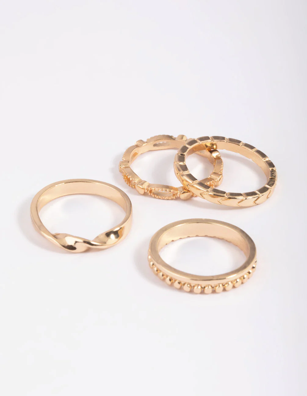 Gold Textured Ring Stack 5-Pack - Image 2