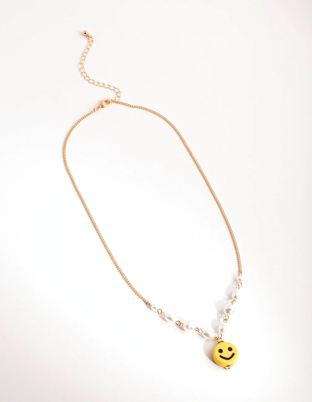 Gold Smiley Pearl Necklace - Image 2