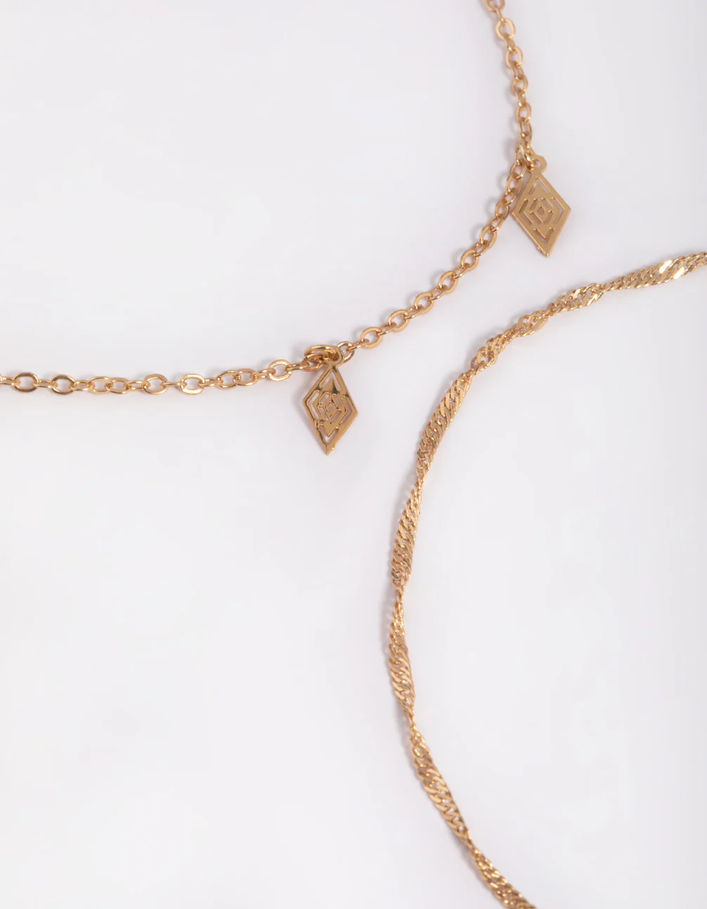 Gold Twist Diamante Anklet Set - Image 2