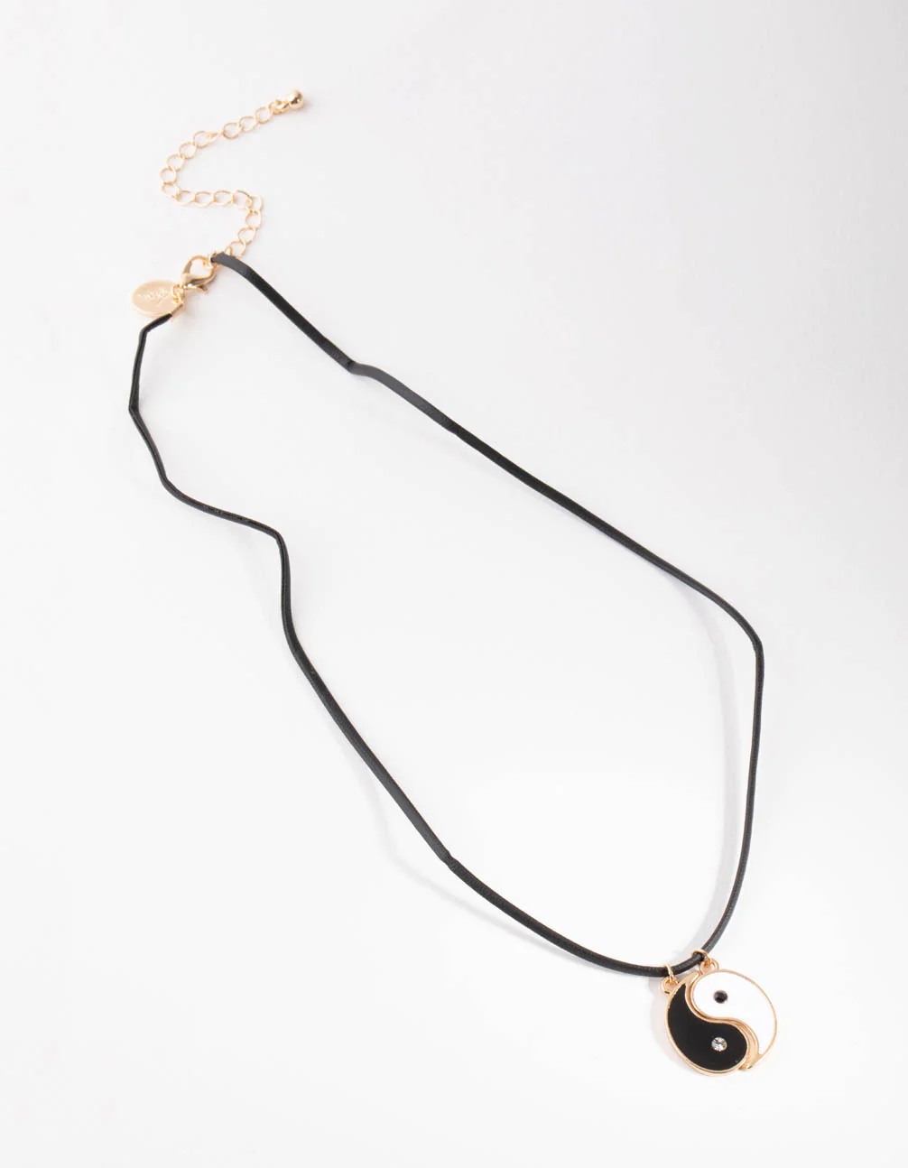 Gold Yin Yang Cord Necklace - Image 2