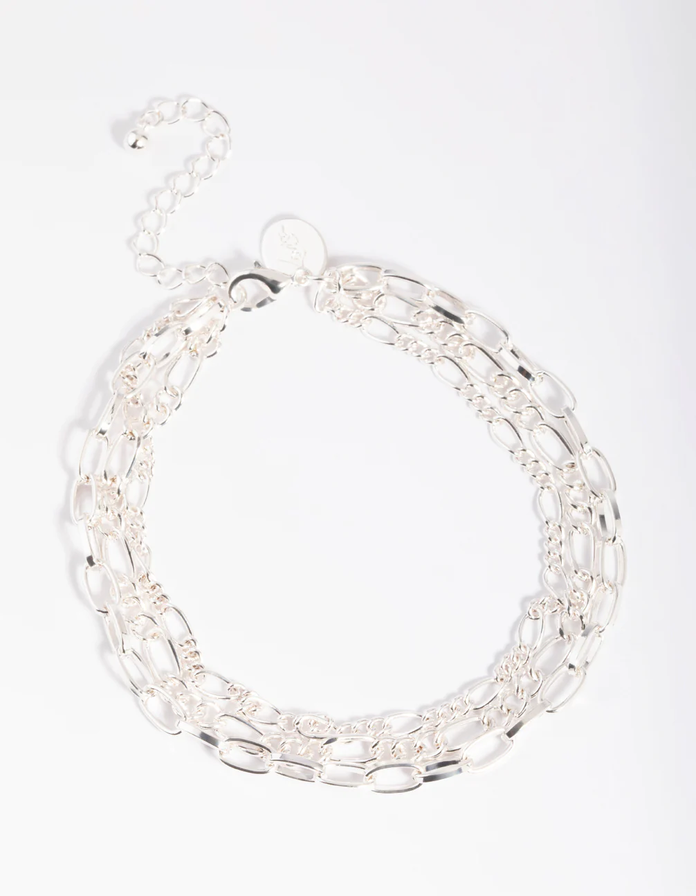Silver Triple Chain Anklet - Image 2