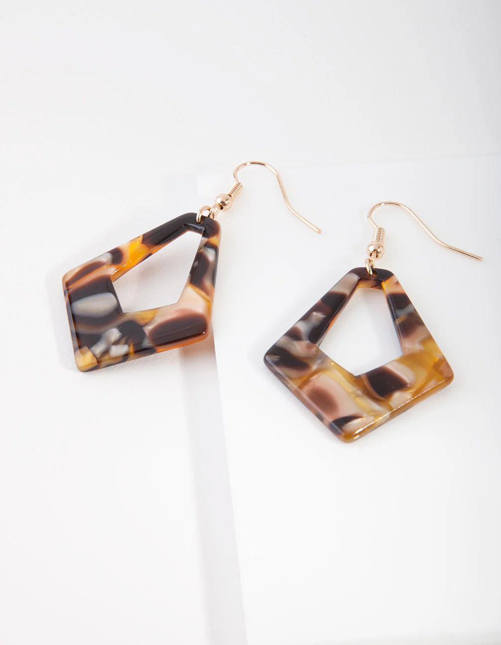 Acrylic Geometric Shape Drop Earrings - Image 2