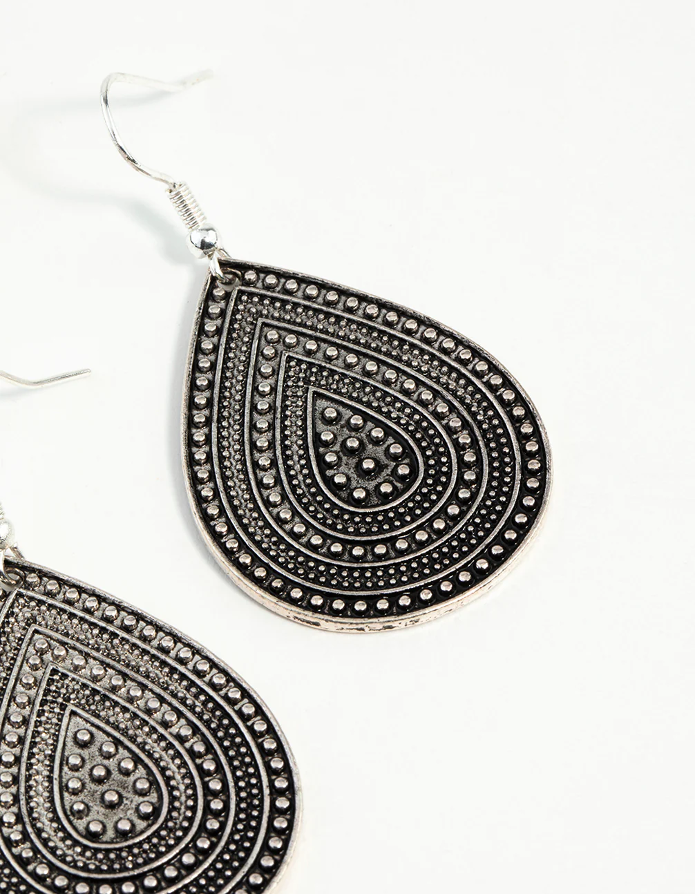 Antique Silver Teardrop Earrings - Image 10