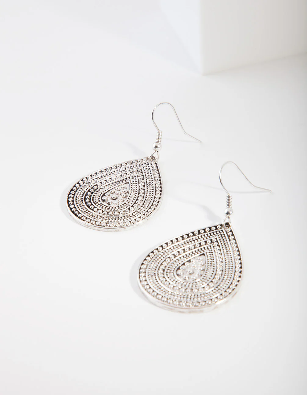 Antique Silver Teardrop Earrings - Image 4