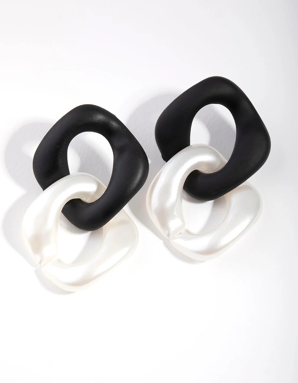 Plastic Double Link Drop Earrings - Image 2