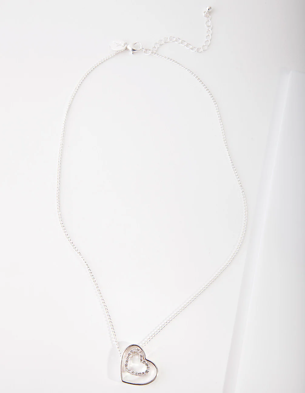 Silver Double Heart Necklace - Image 2