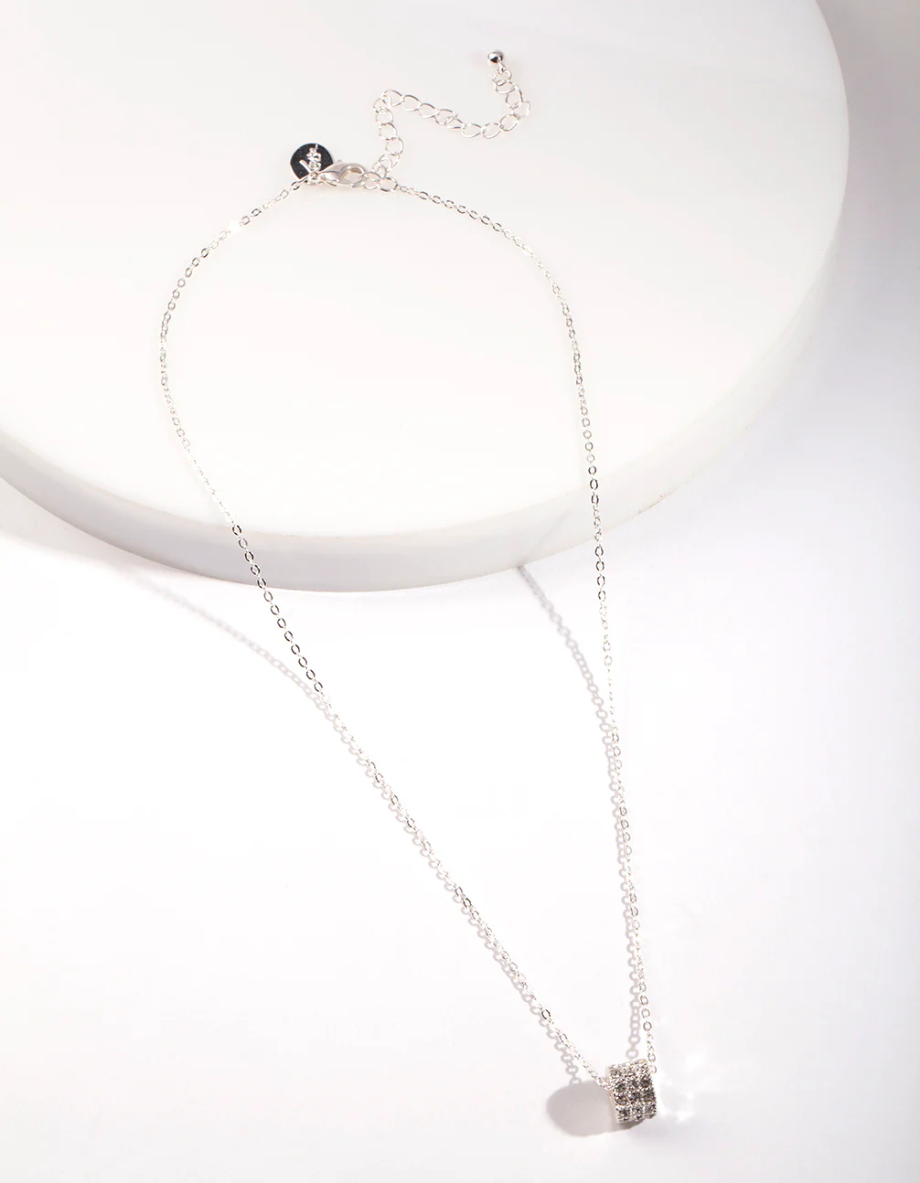 Silver Diamante Ring Necklace - Image 2
