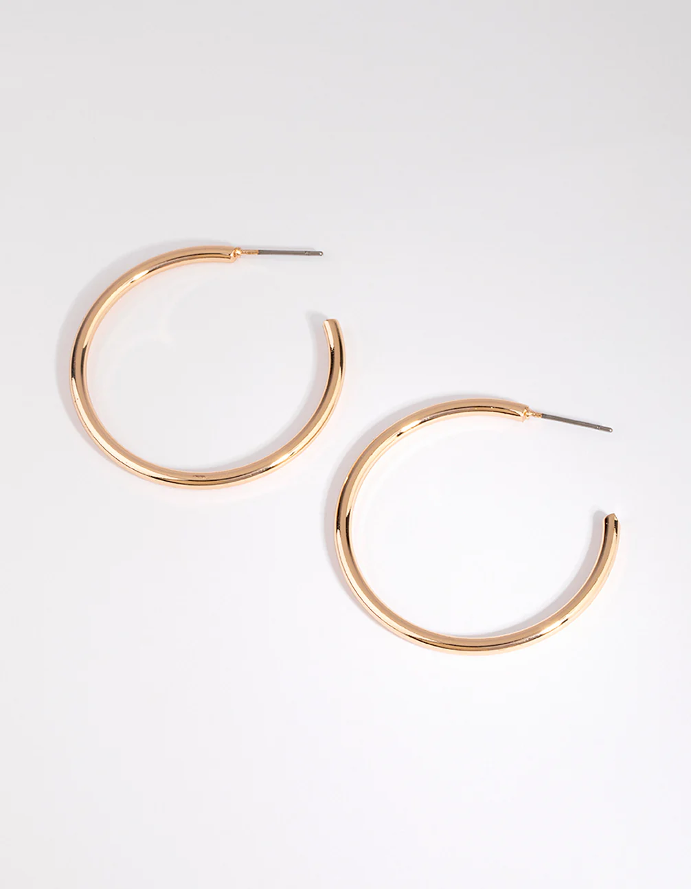 Gold Curved Large Hoop Earrings