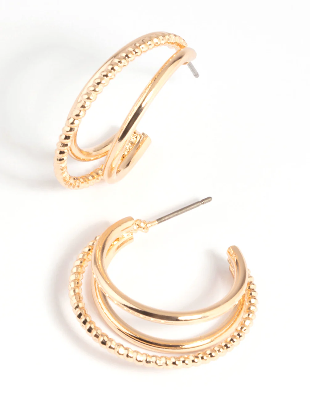 Gold Diamante Hoop Earrings - Image 2