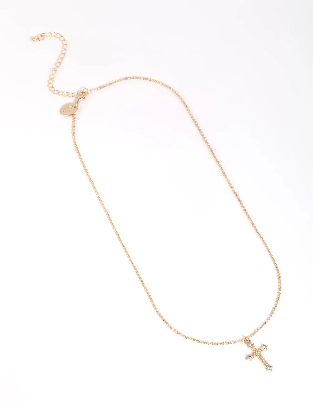 Gold Point Cross Pendant Necklace - Image 2