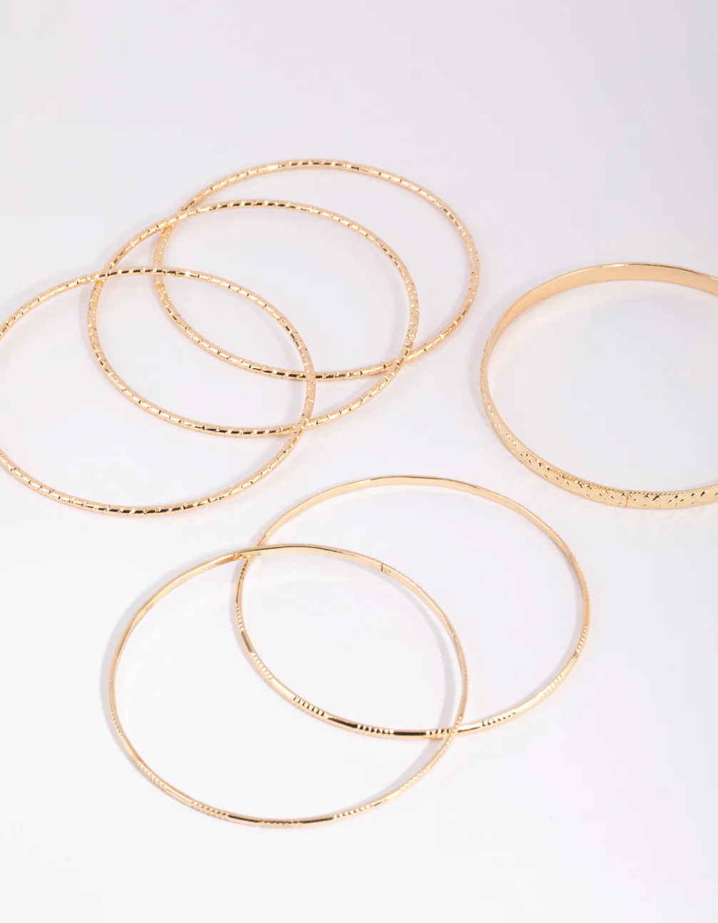 Gold Textured Bangle 6-Pack - Image 2
