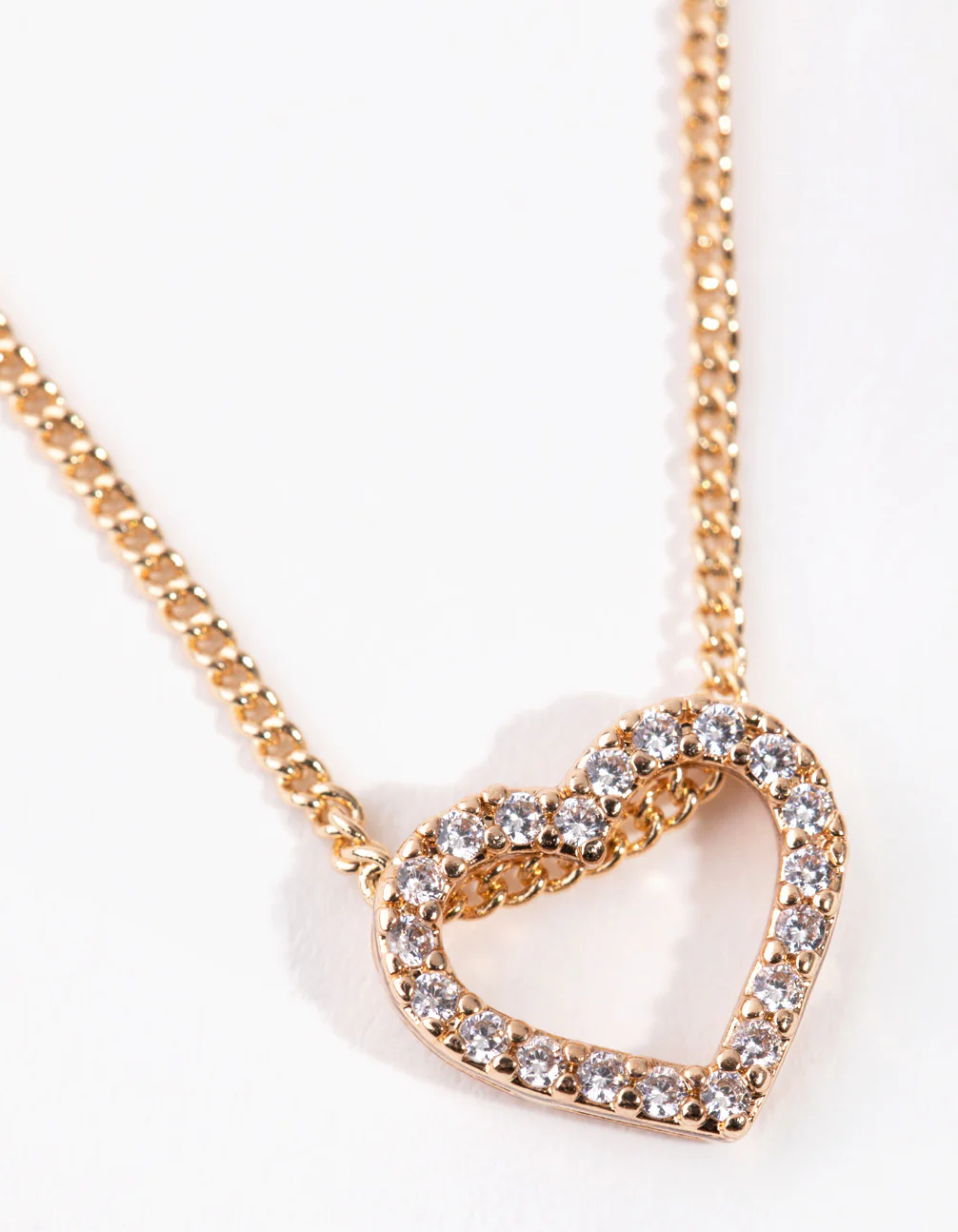 Gold Heart Diamond Simulants Necklace & Earrings - Image 4