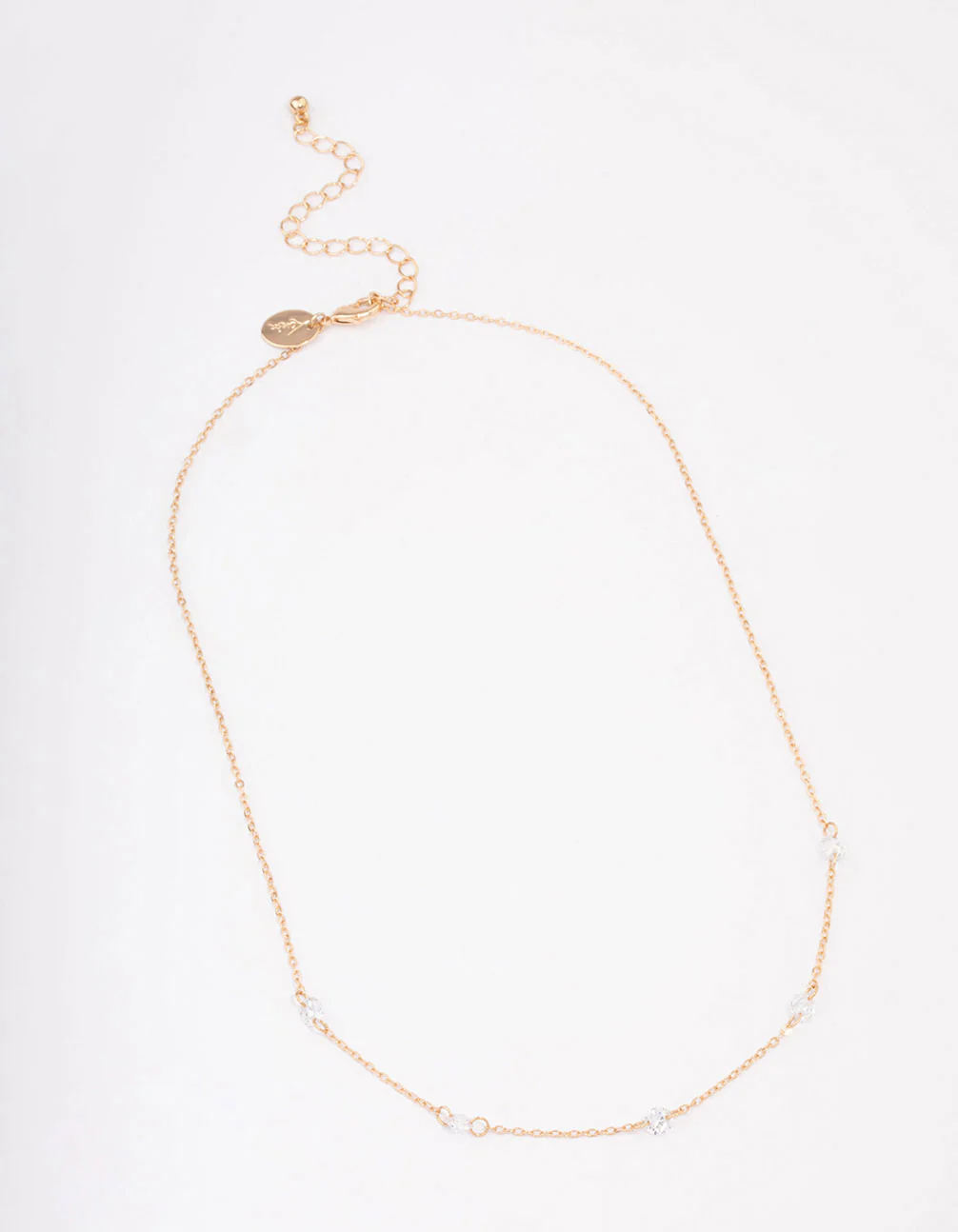 Gold Diamante Stone Chain Necklace - Image 2