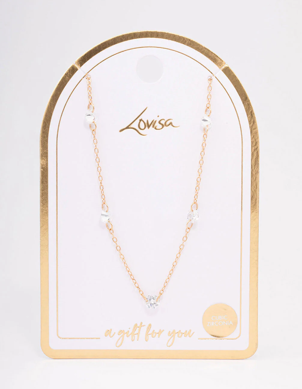 Gold Diamante Stone Chain Necklace - Image 3