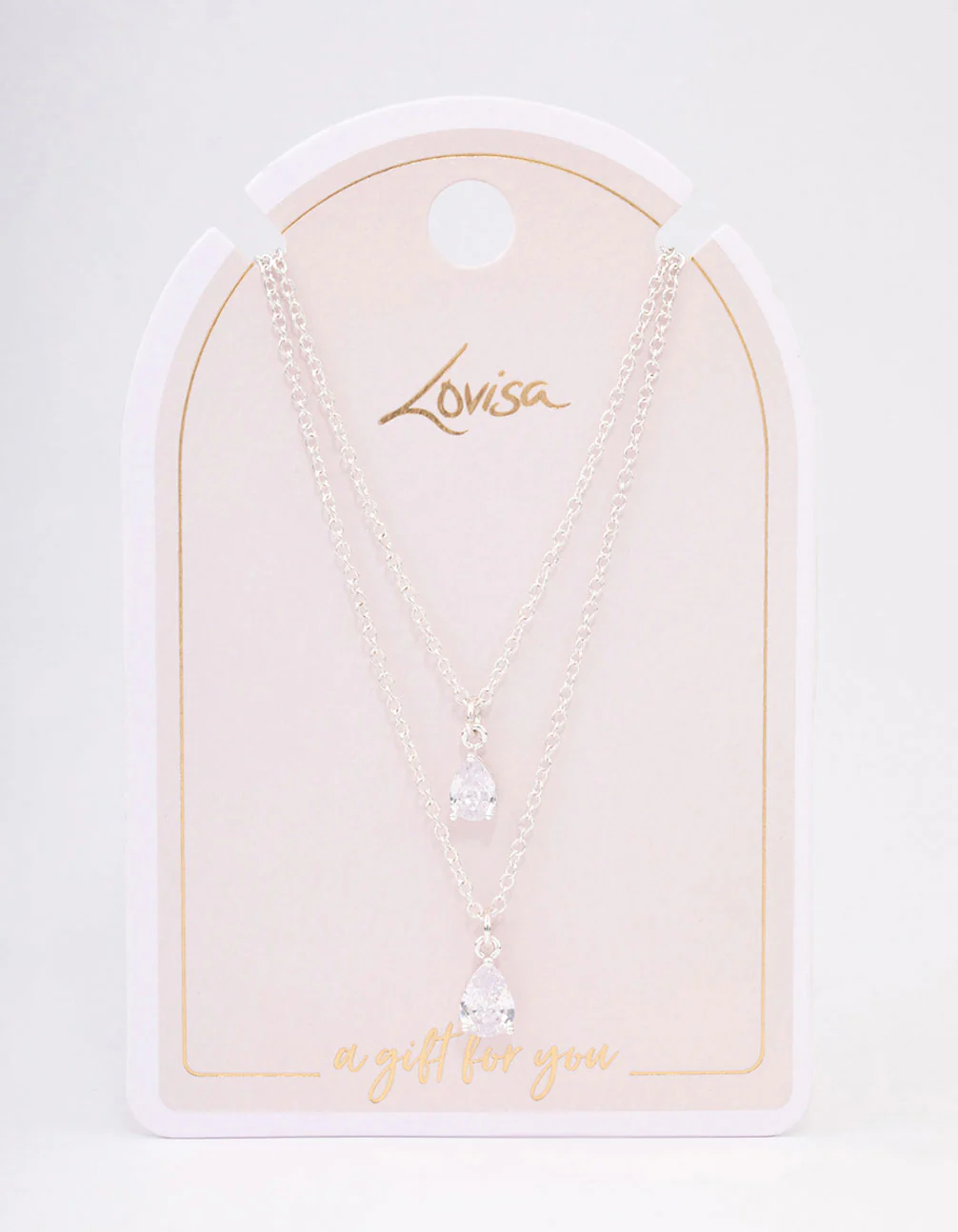 Silver Diamante Dainty Layered Necklace - Image 3