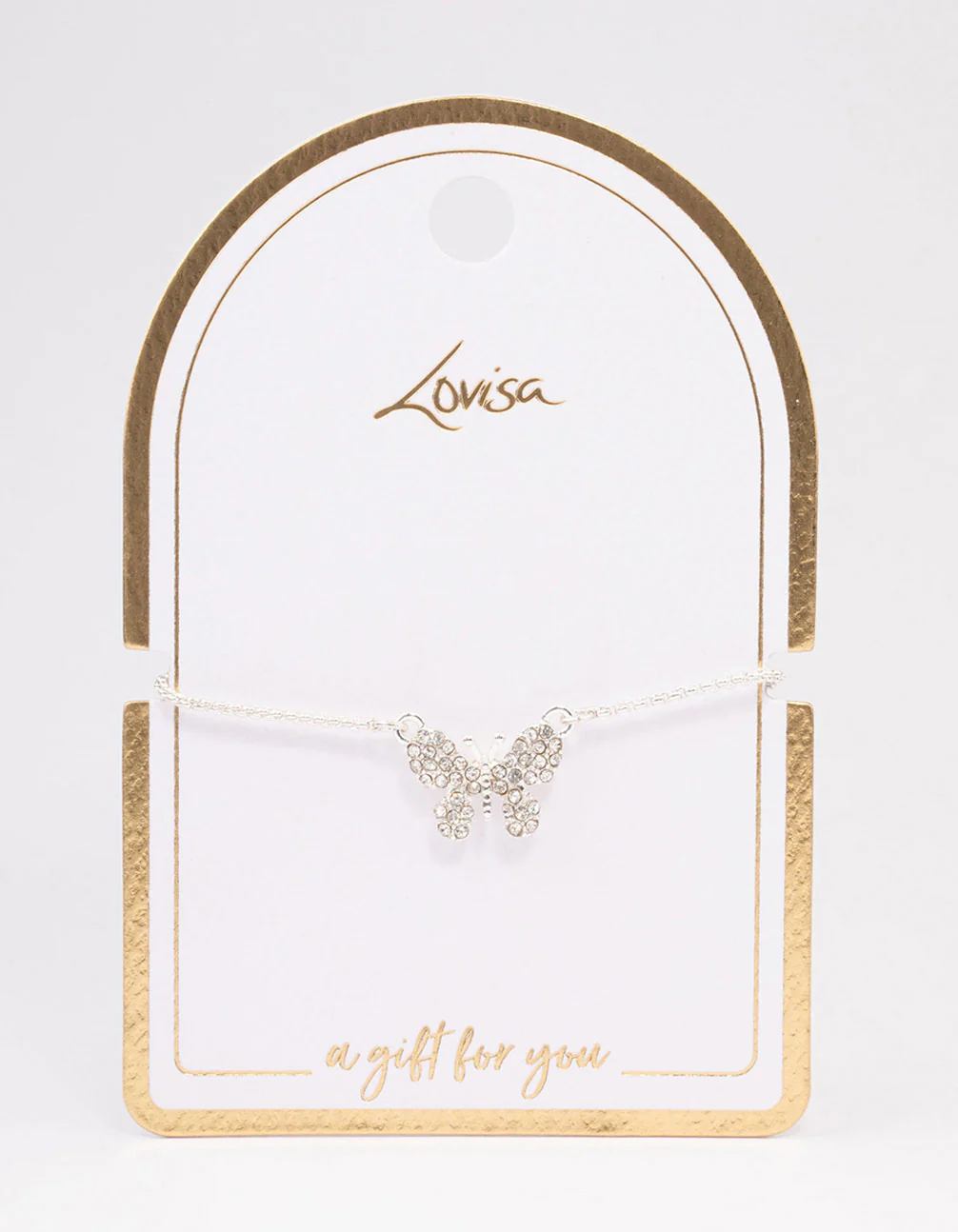 Silver Paved Butterfly Toggle Bracelet - Image 3