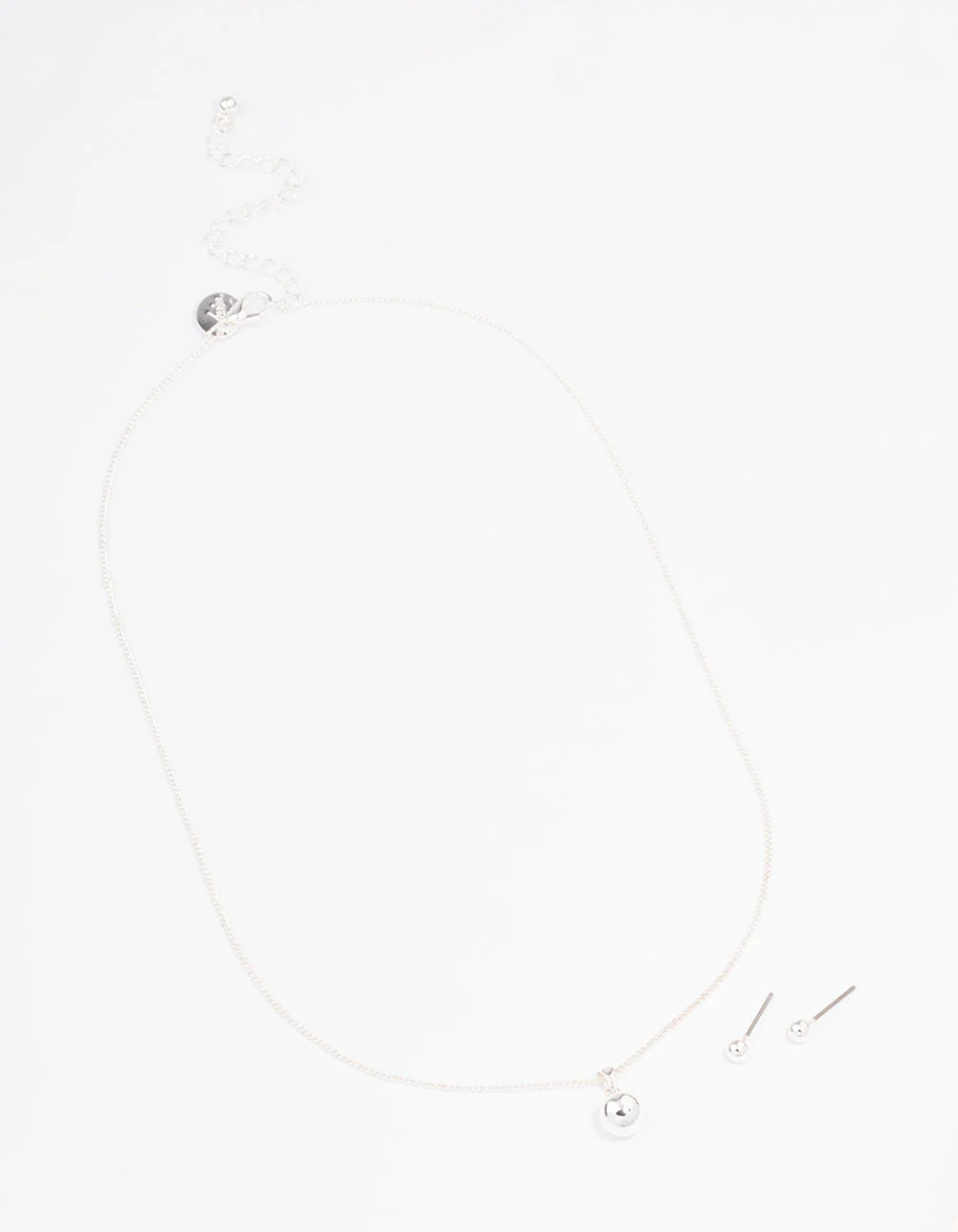 Silver Plain Ball Jewellery Set - Image 2