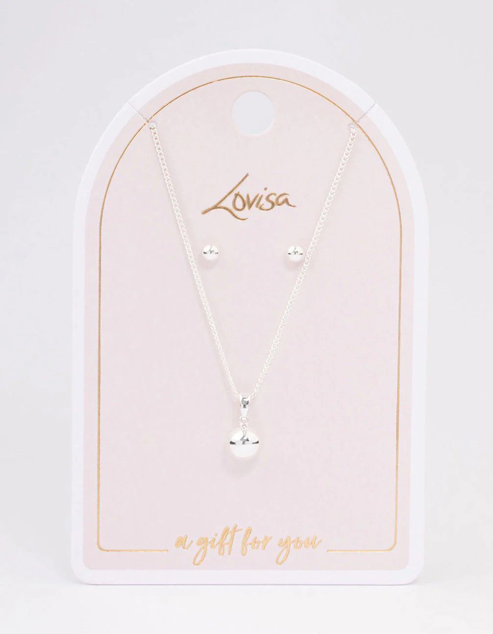 Silver Plain Ball Jewellery Set - Image 3