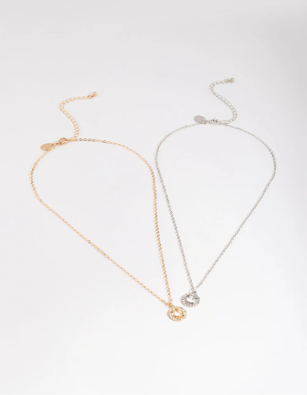 Mixed Metal Cute Diamante Smiley Necklace Pack - Image 3