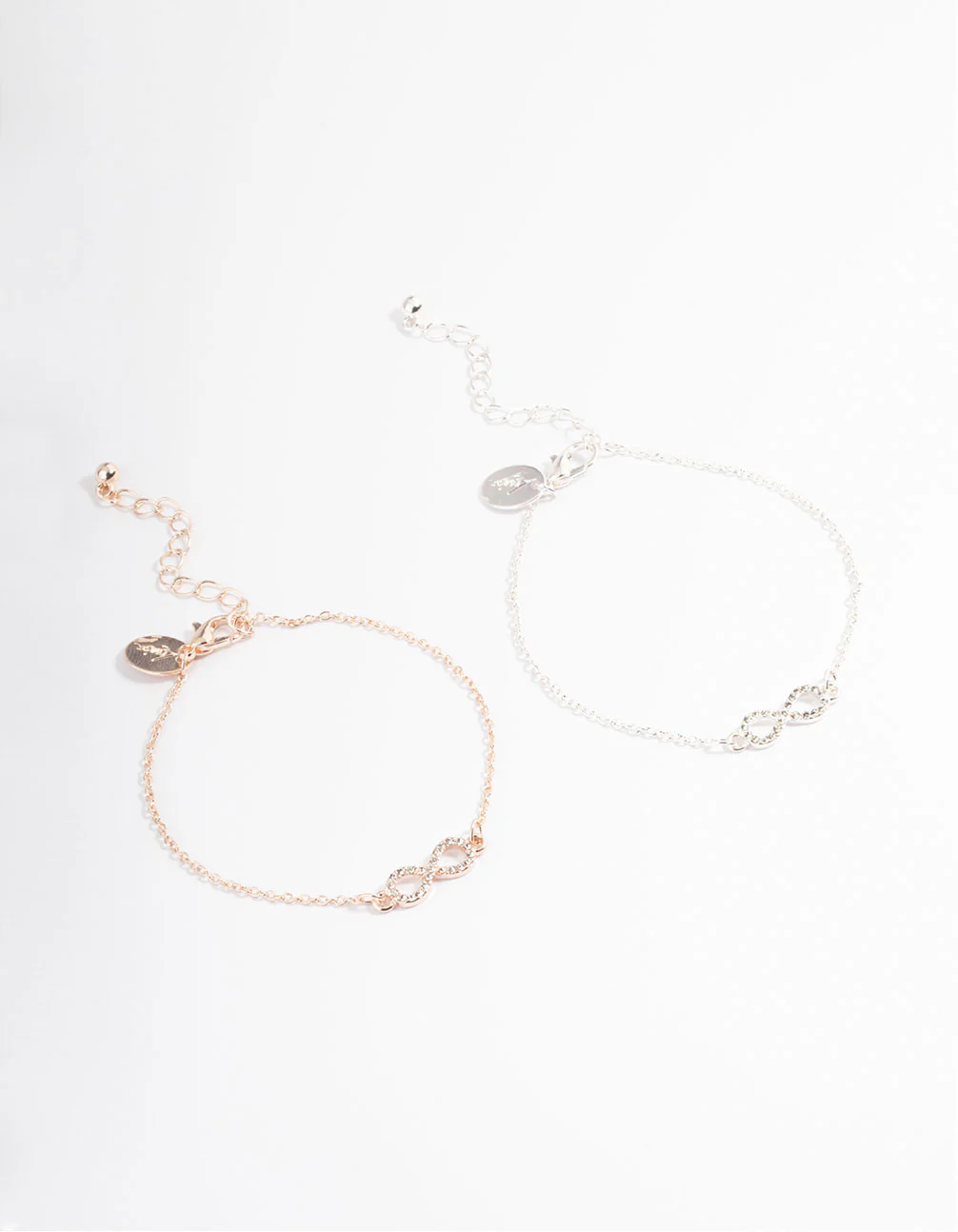 Mixed Metal Diamante Infinity Bracelet Pack - Image 2