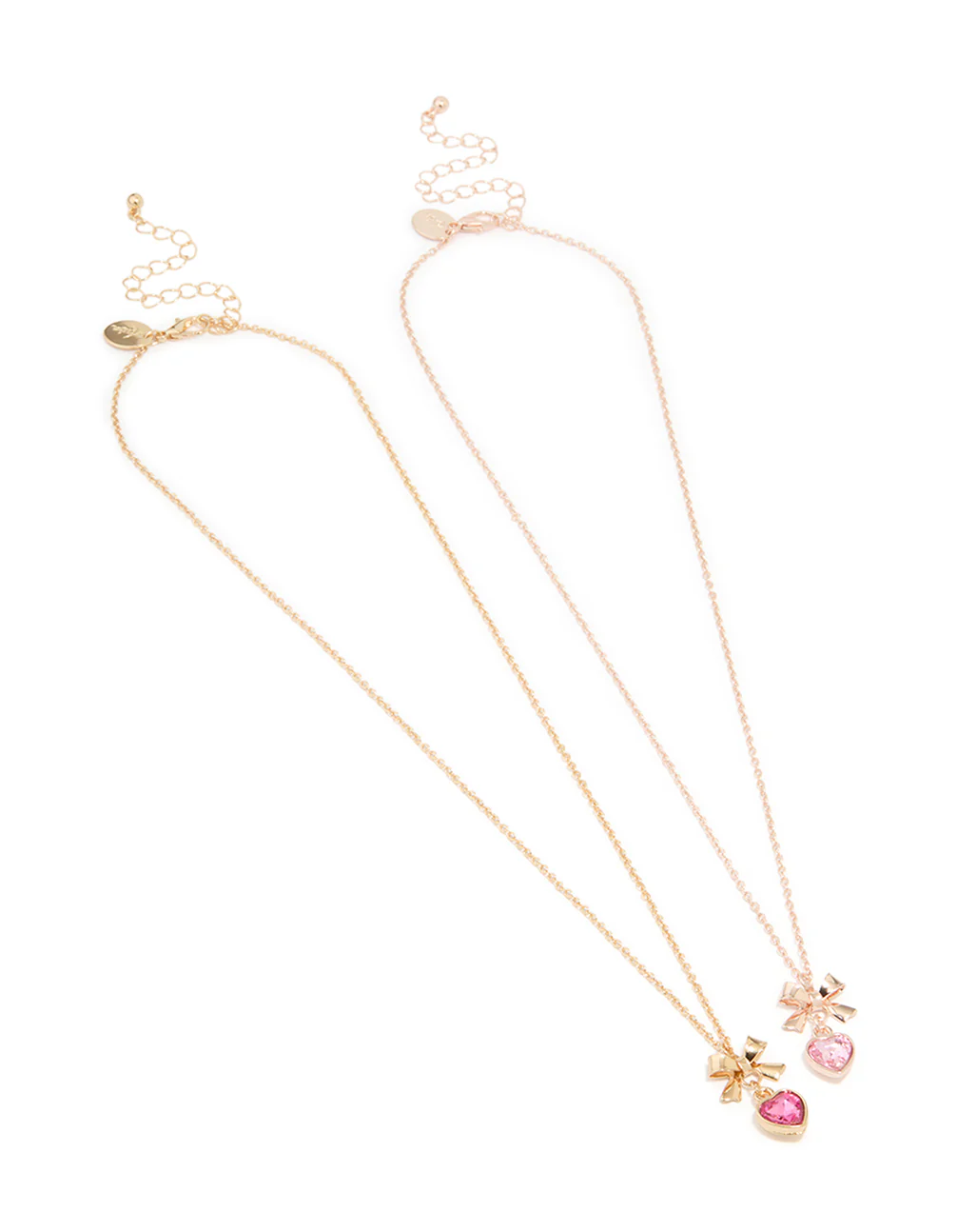 Mixed Metal Heart & Bow Necklace Pack - Image 2