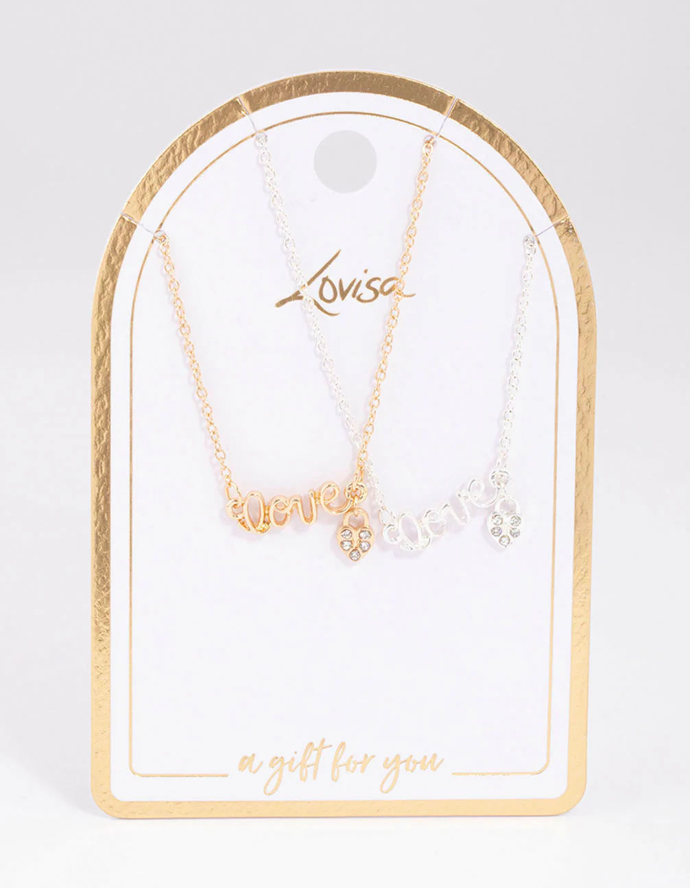 Mixed Metal Love Script Necklace Pack - Image 2