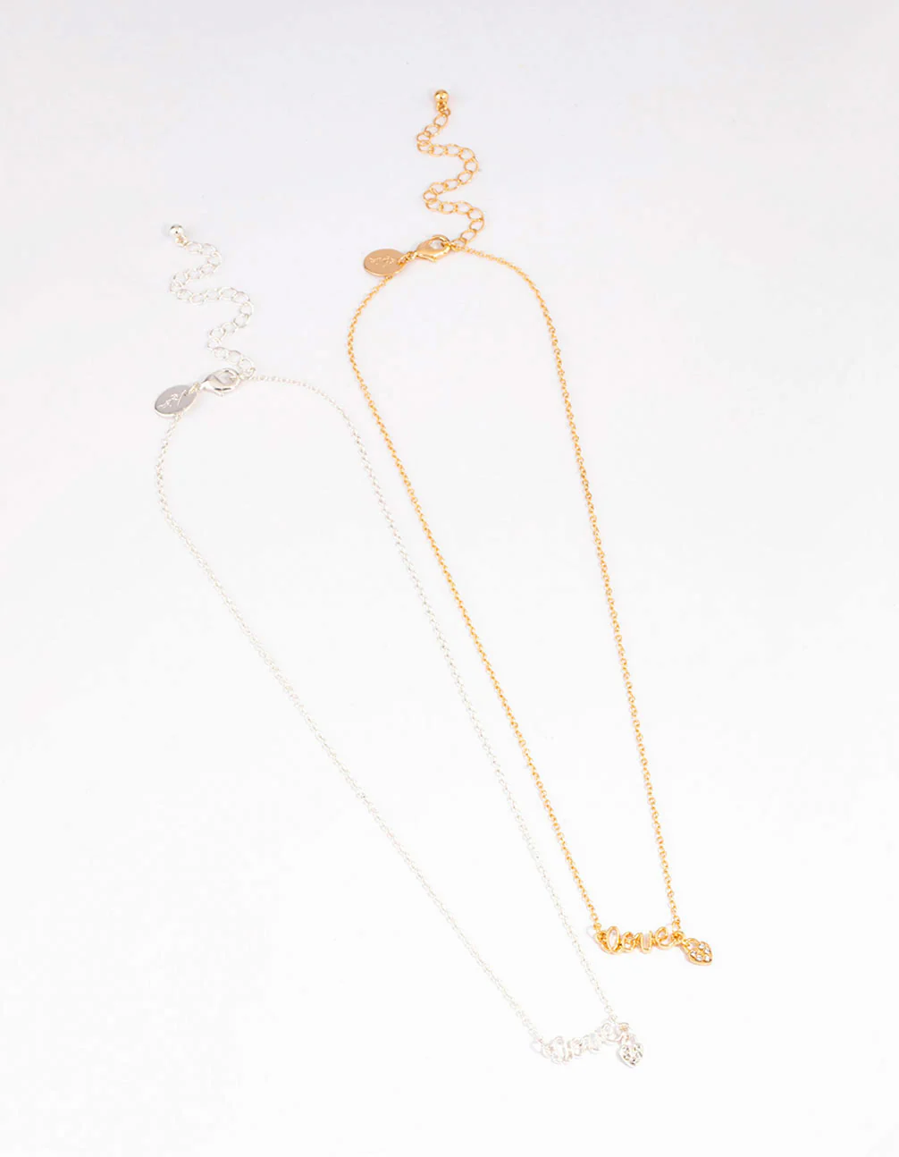 Mixed Metal Love Script Necklace Pack - Image 3