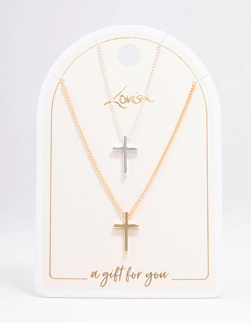Mixed Metal Plain Cross Necklace Pack - Image 2