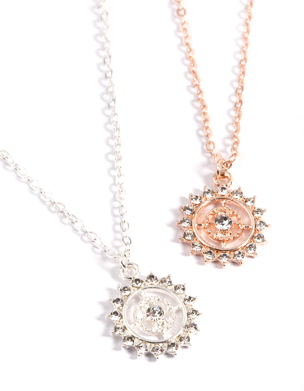 Mixed Metal Sun Compass Necklace Pack - Image 2
