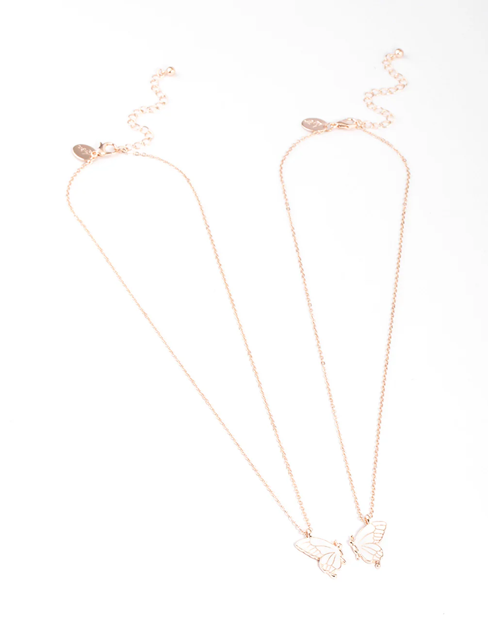 Rose Gold Best Friend Butterfly Necklace Pack - Image 2