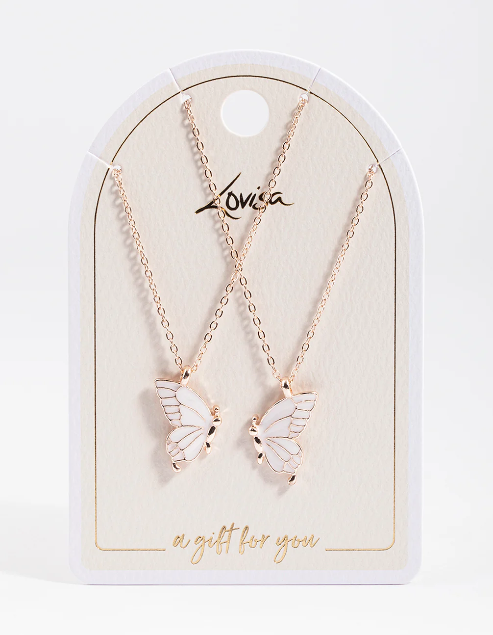 Rose Gold Best Friend Butterfly Necklace Pack - Image 4