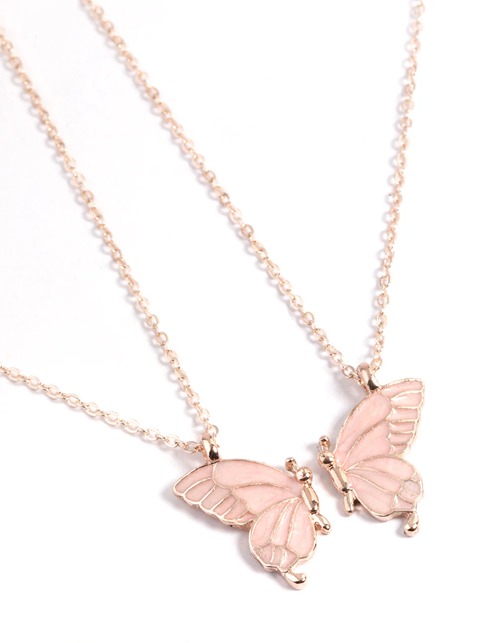 Rose Gold Best Friend Butterfly Necklace Pack - Image 2
