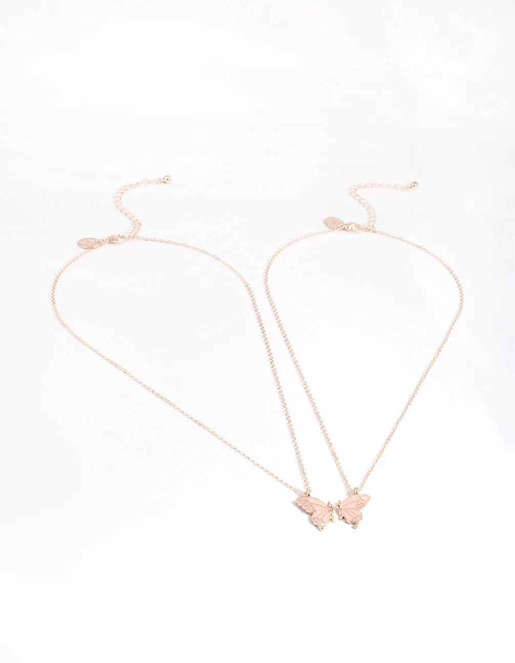 Rose Gold Best Friend Butterfly Necklace Pack - Image 3