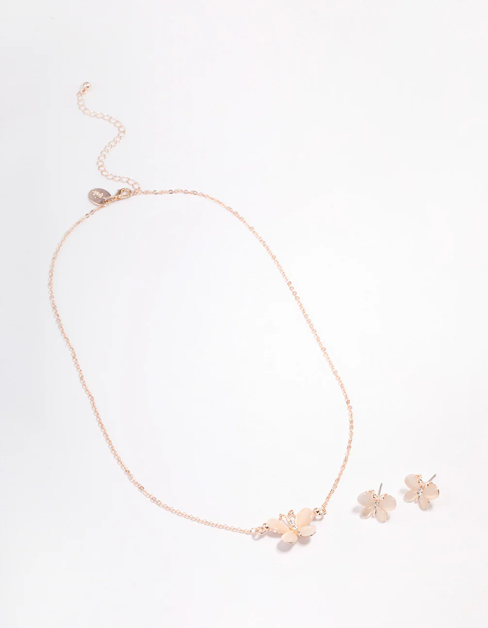 Rose Gold Cateye Butterfly Jewellery Set - Image 3