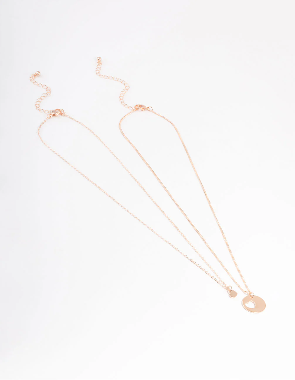 Rose Gold Heart Disc Cut Out Necklace Pack - Image 2