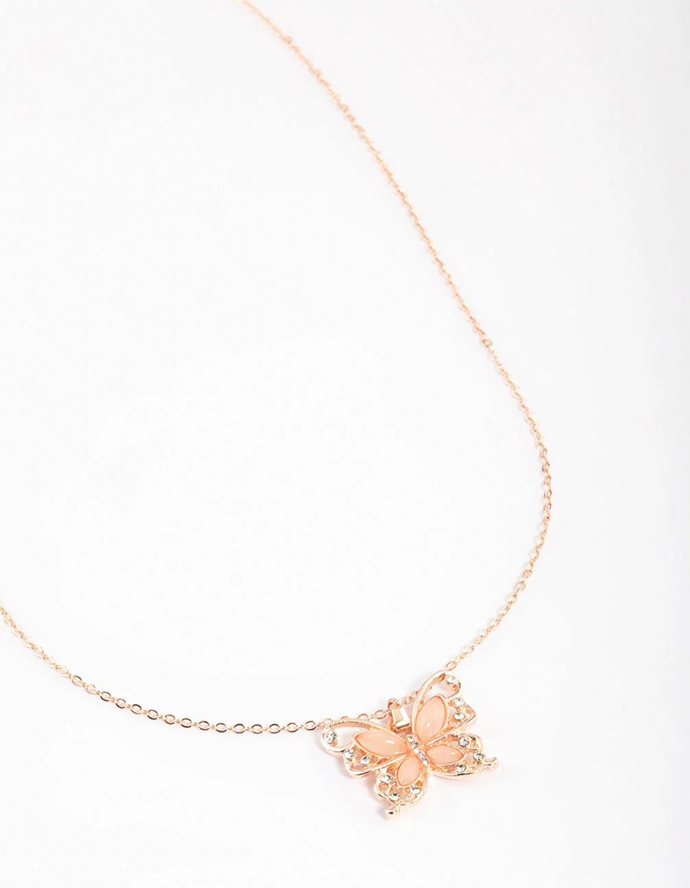 Rose Gold Statement Butterfly Necklace - Image 2