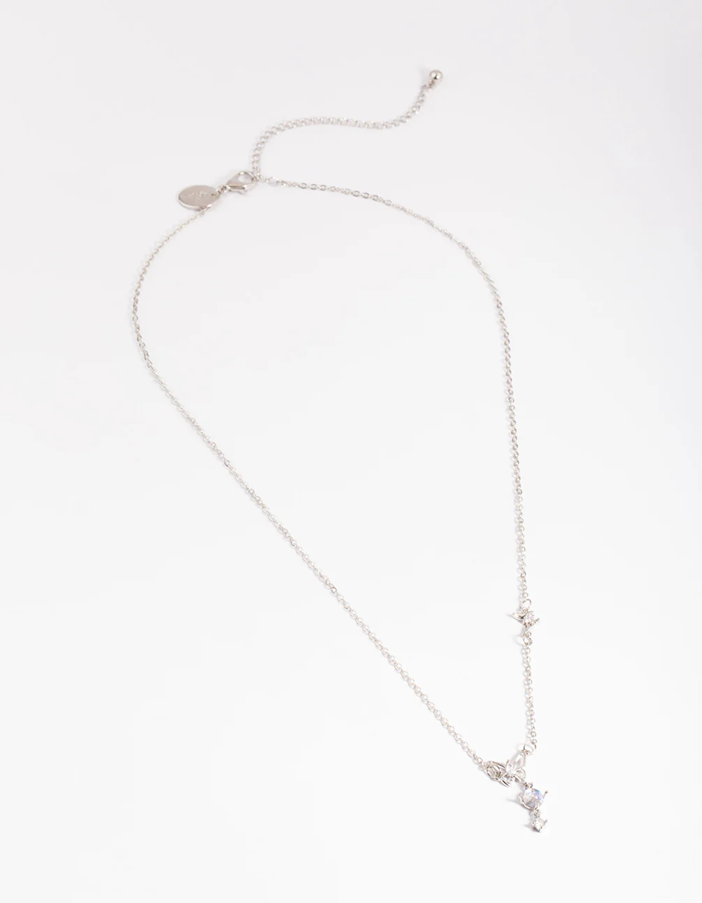 Silver Dainty Butterfly & Diamante Necklace - Image 3