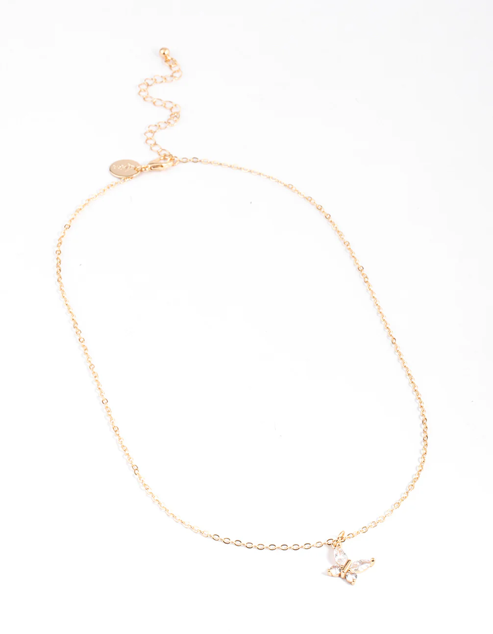 Gold Asymmetrical Butterfly Necklace - Image 2