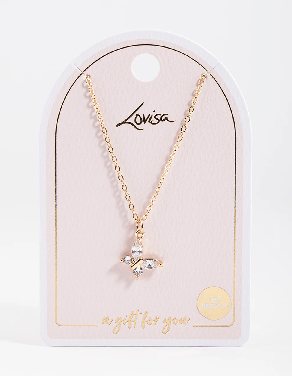 Gold Asymmetrical Butterfly Necklace - Image 4